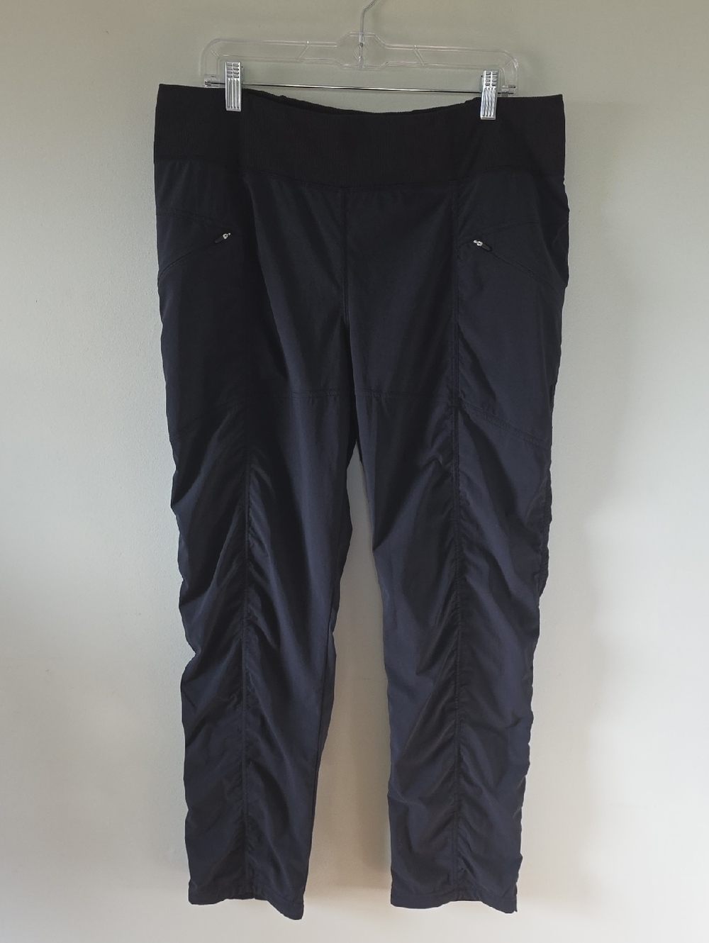 Prana Black Ruched Track Joggers
